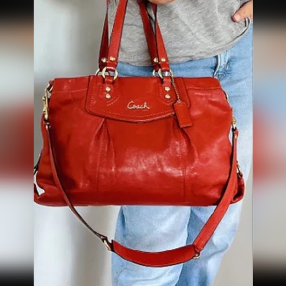 Coach Handbags - Coach Red Leather Satchel
